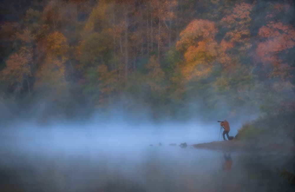 Misty Morning Photographer by Yanny Liu — canvas wall art
