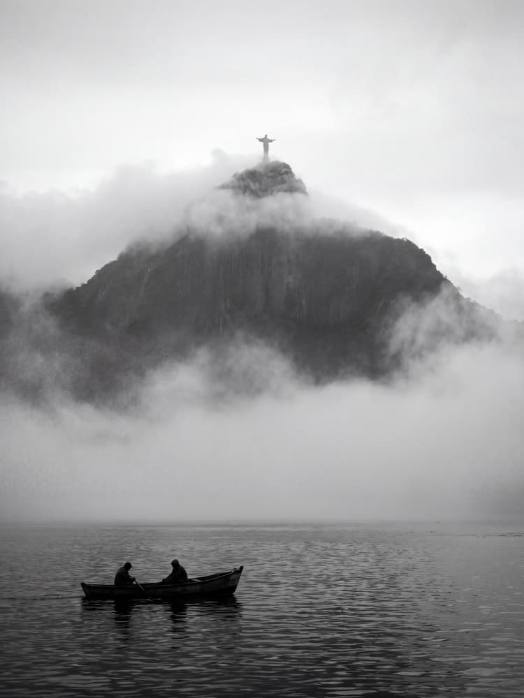 Misty Christ Redeemer View by Andreas Magnusson — canvas wall art