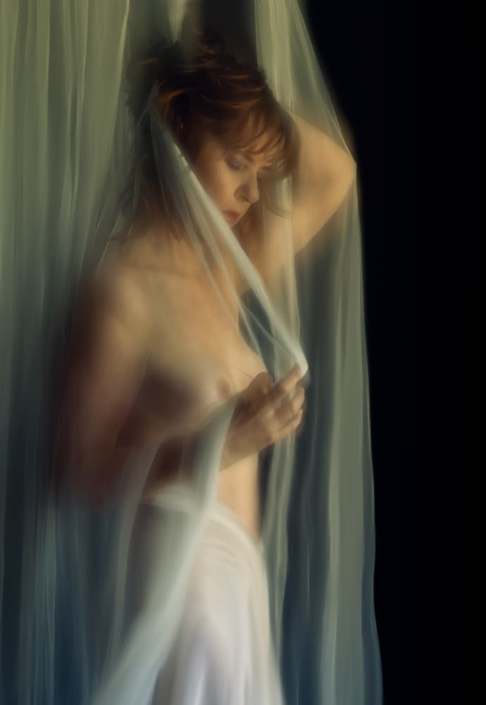 Ethereal Veiled Woman by Charlaine Gerber — canvas wall art