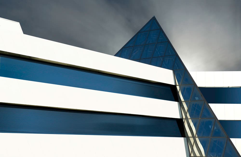 Geometric Blue Building by Greetje van Son — canvas wall art