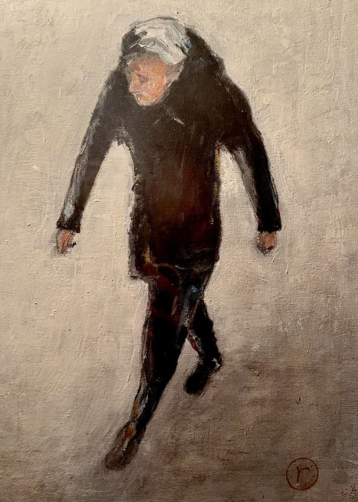 Solitary Figure Walking by Robert Thirtle — canvas wall art