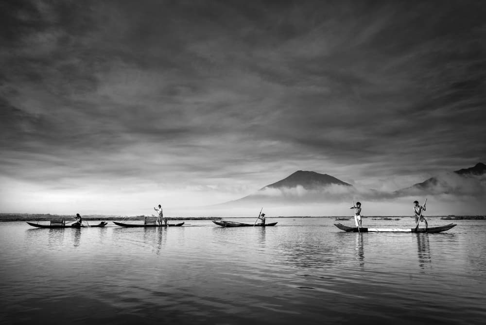 Rowing Through Mist by Arief Siswandhono — canvas wall art