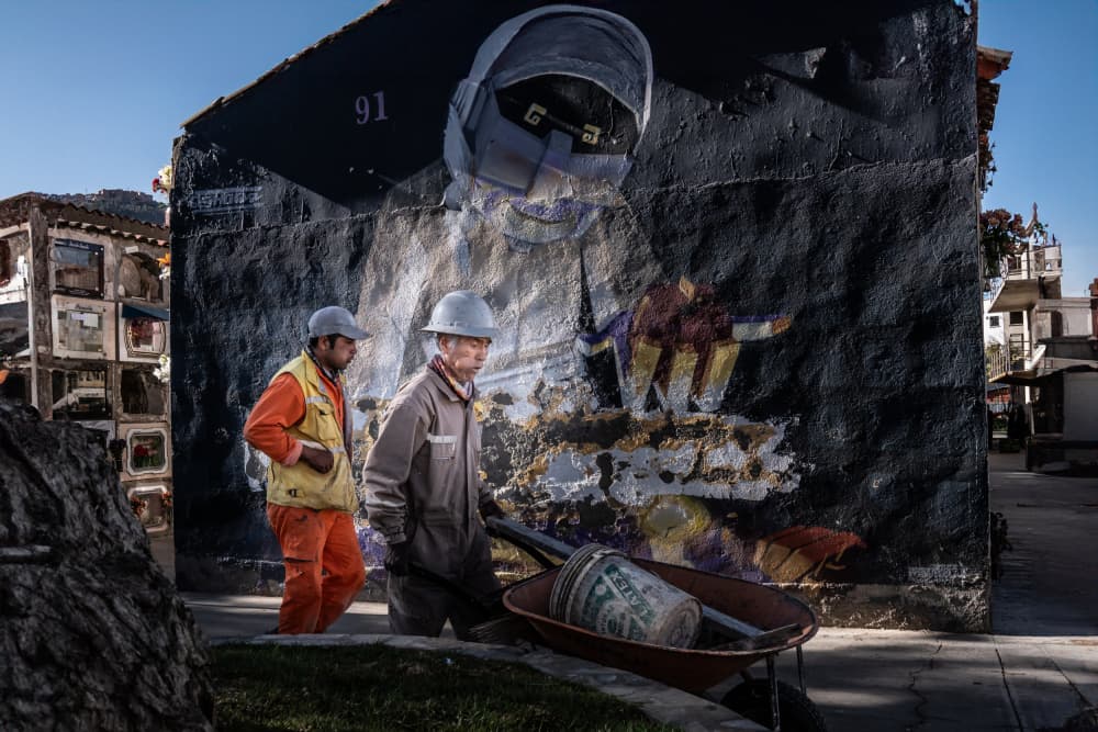 City Workers Mural by Corinne Spector — canvas wall art