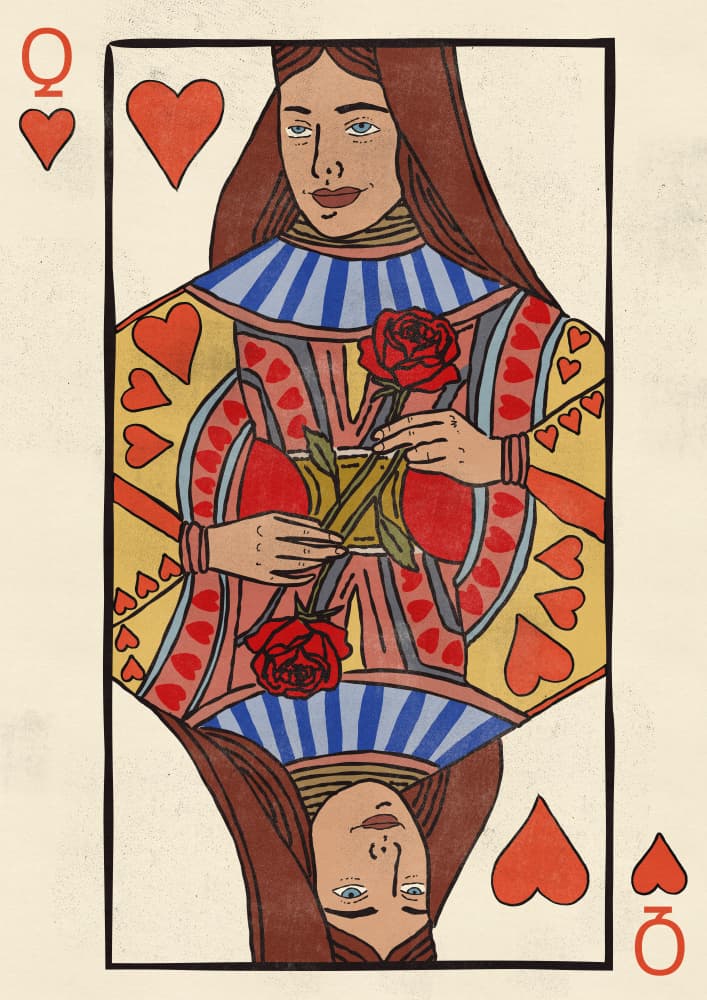 Queen Of Hearts Card by Nicholas — canvas wall art