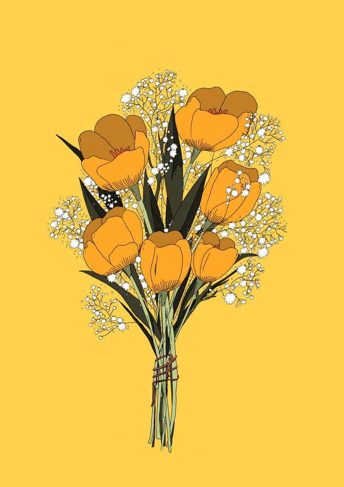 Vibrant Orange Tulips by Nicholas — canvas wall art