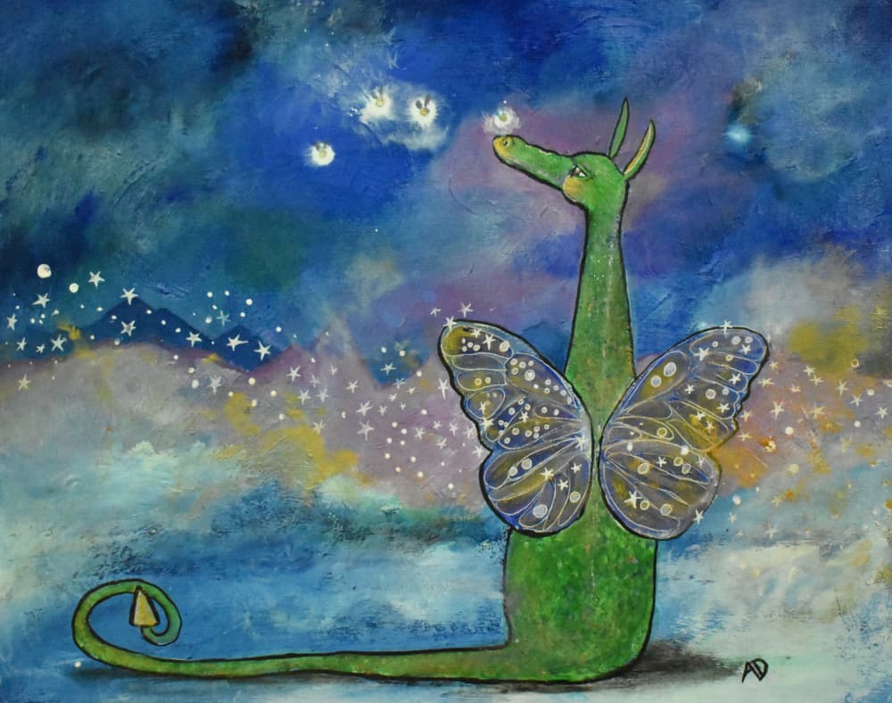 Magical Dragon Starry Sky by Andrea Doss — canvas wall art