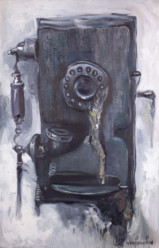 Vintage Rotary Phone by Anastasiia Grygorieva — canvas wall art