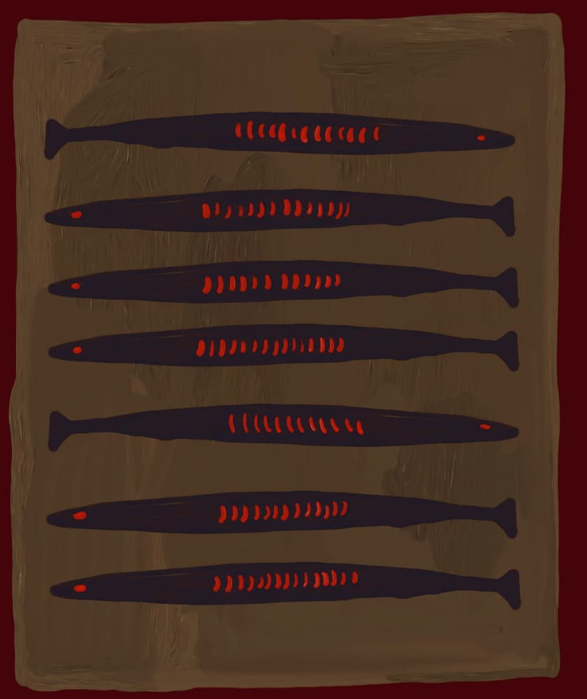 Eerie Red Patterns by Josie George — canvas wall art
