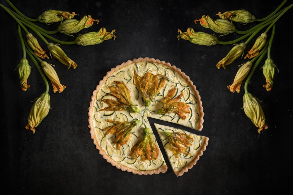 Zucchini Flower Tart by Diana Popescu — canvas wall art