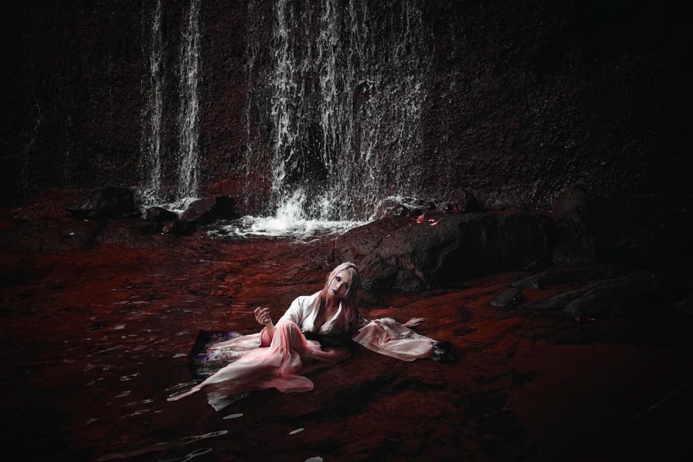 Ethereal Woman Dark Water by KOIKI — canvas wall art