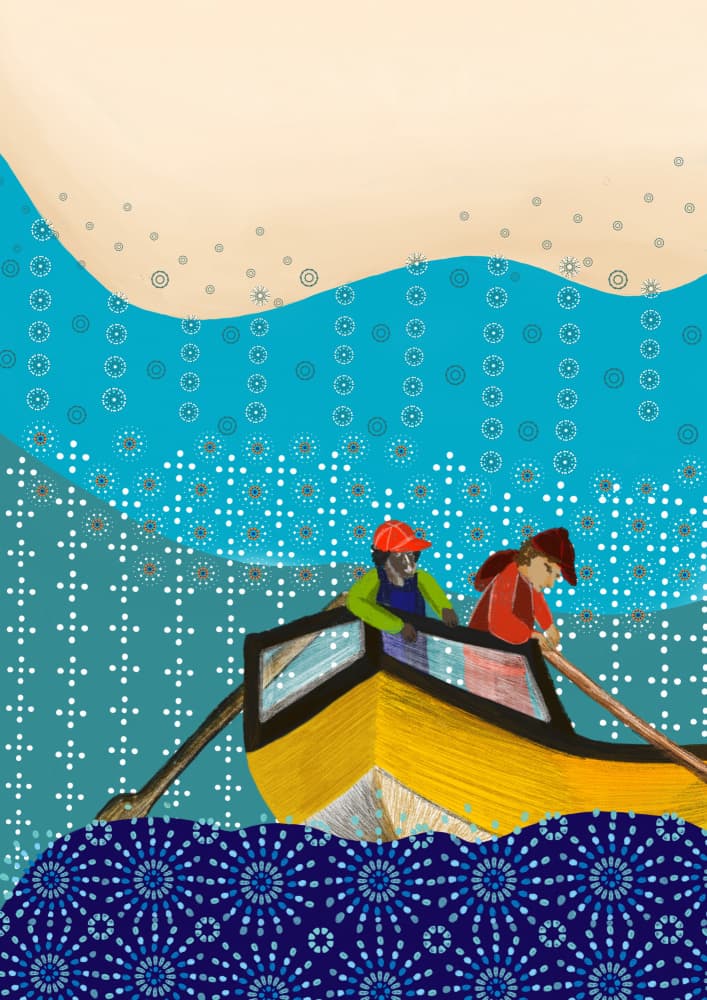 Journey on Blue Waters by Art by the Ocean — canvas wall art