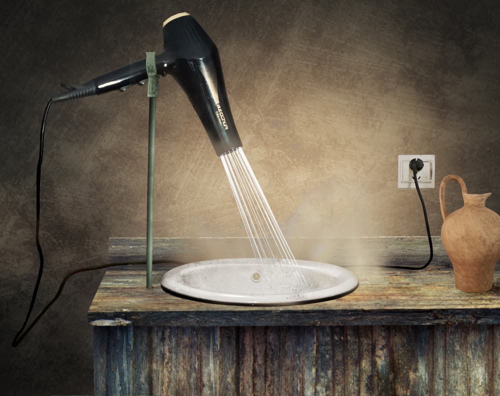 Hairdryer Shower by Biao Huang — canvas wall art