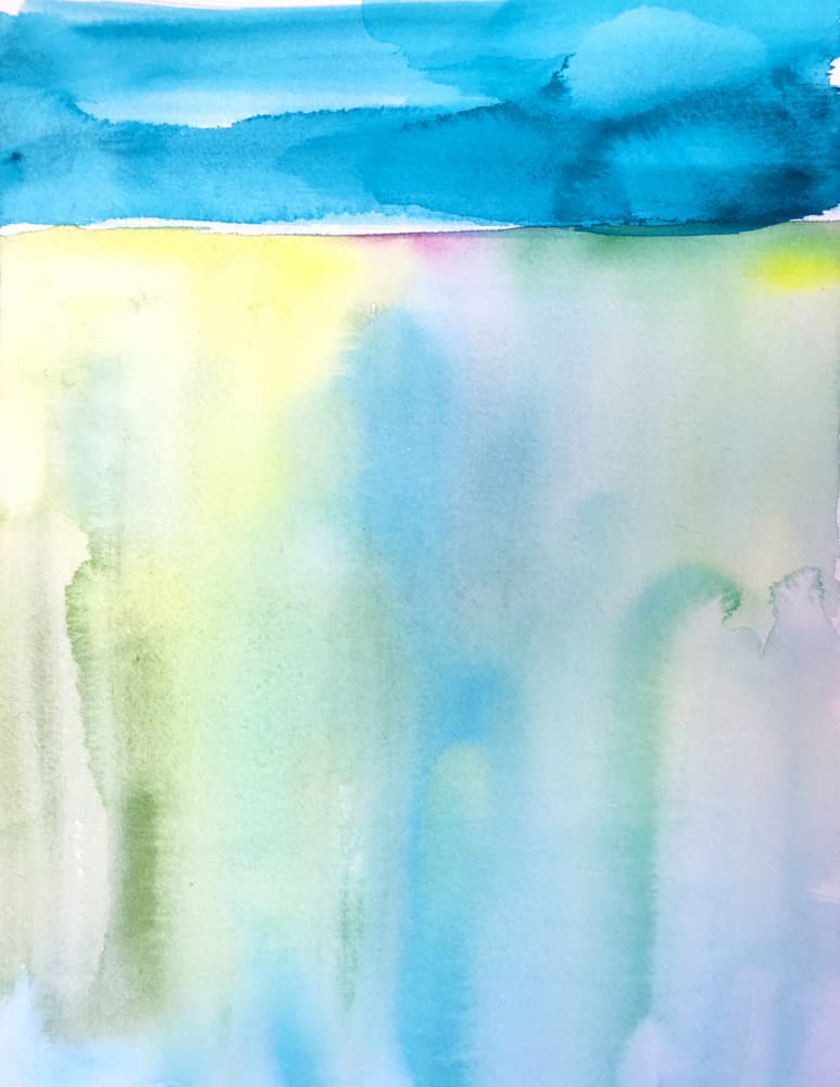 Serene Watercolor Horizon by Christine Lindstrom — canvas wall art