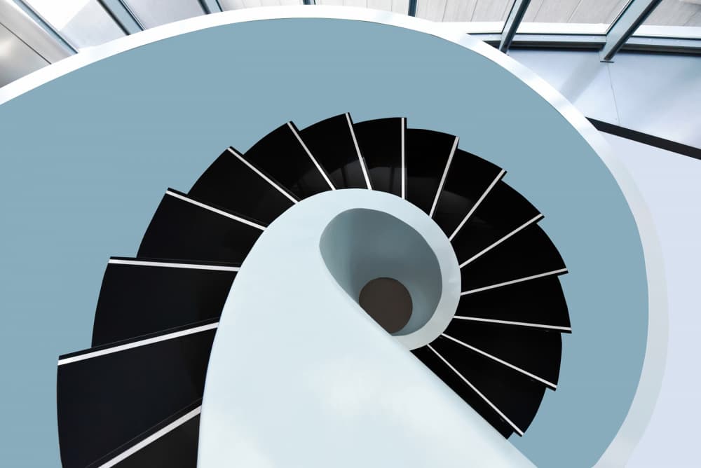 Sleek Spiral Staircase by Jorge Pimenta — canvas wall art