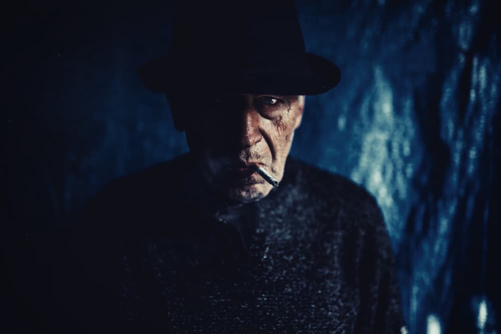 Gritty Man Smoking by Koki Jovanovic — canvas wall art