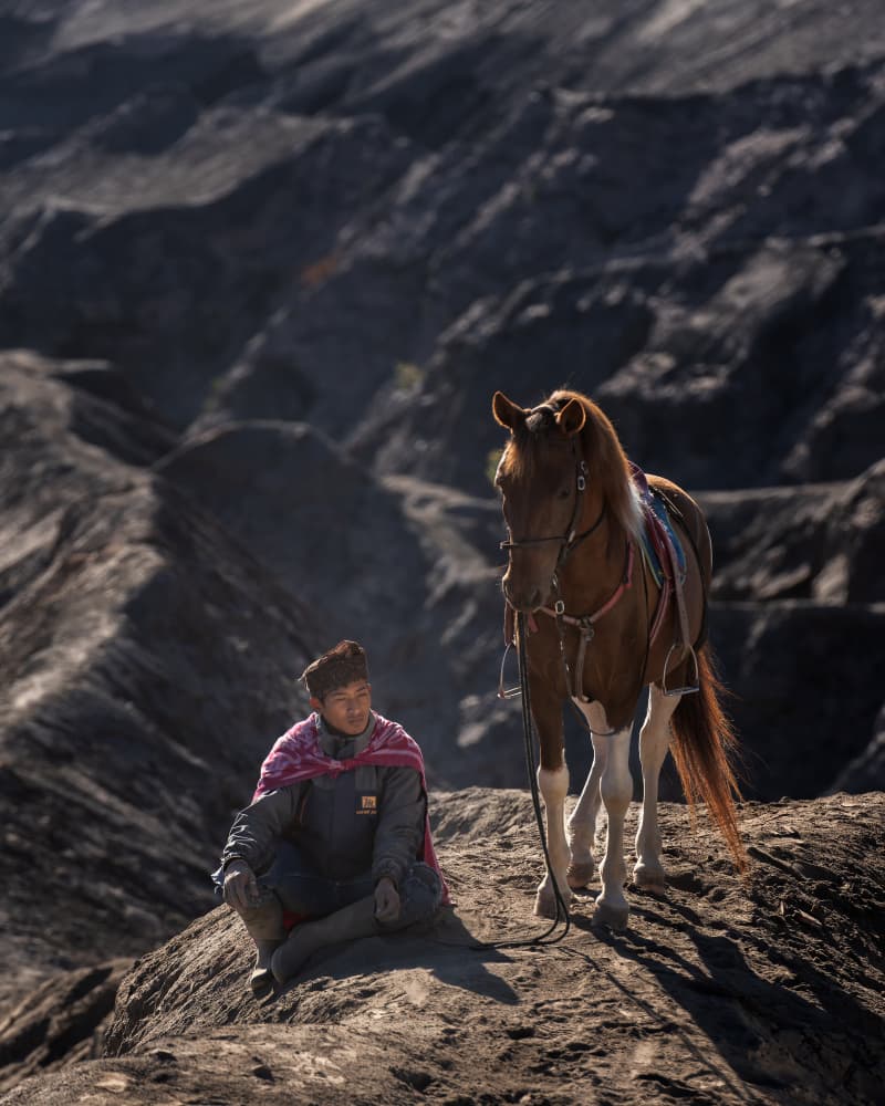 Mountain Man and Horse by Fira Mikael — canvas wall art