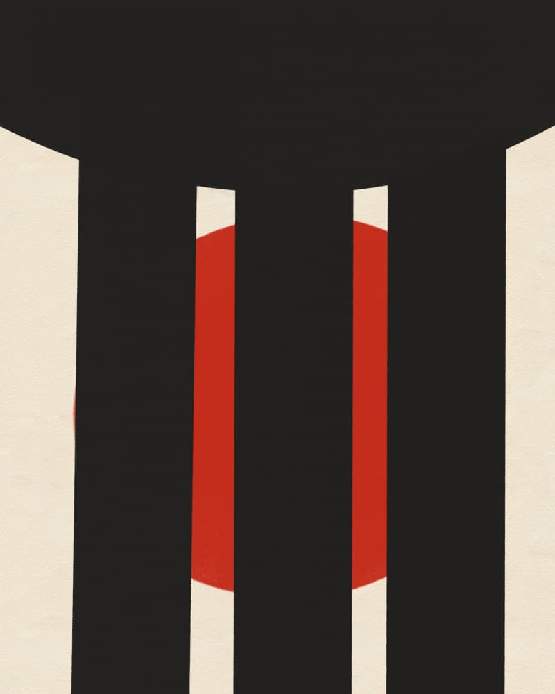 Striking Red Vertical Forms by Deepthi s — canvas wall art