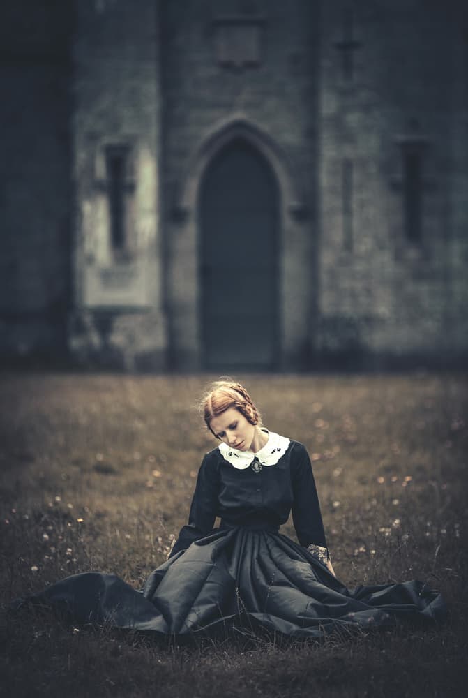 Pensive Woman at Castle by Magdalena Russocka — canvas wall art