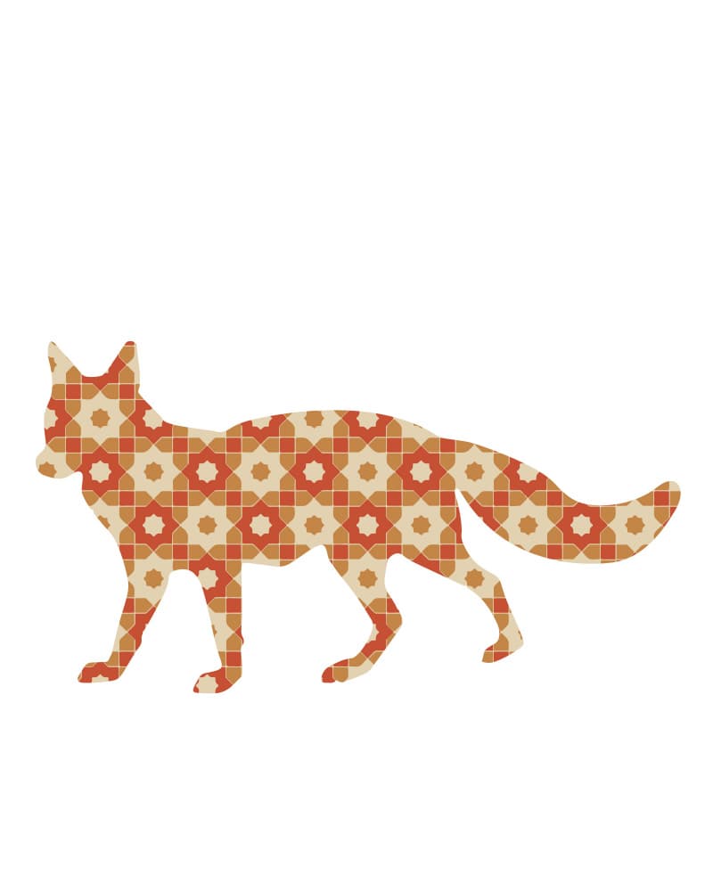 Patterned Desert Fox by Emiliano Deificus — canvas wall art