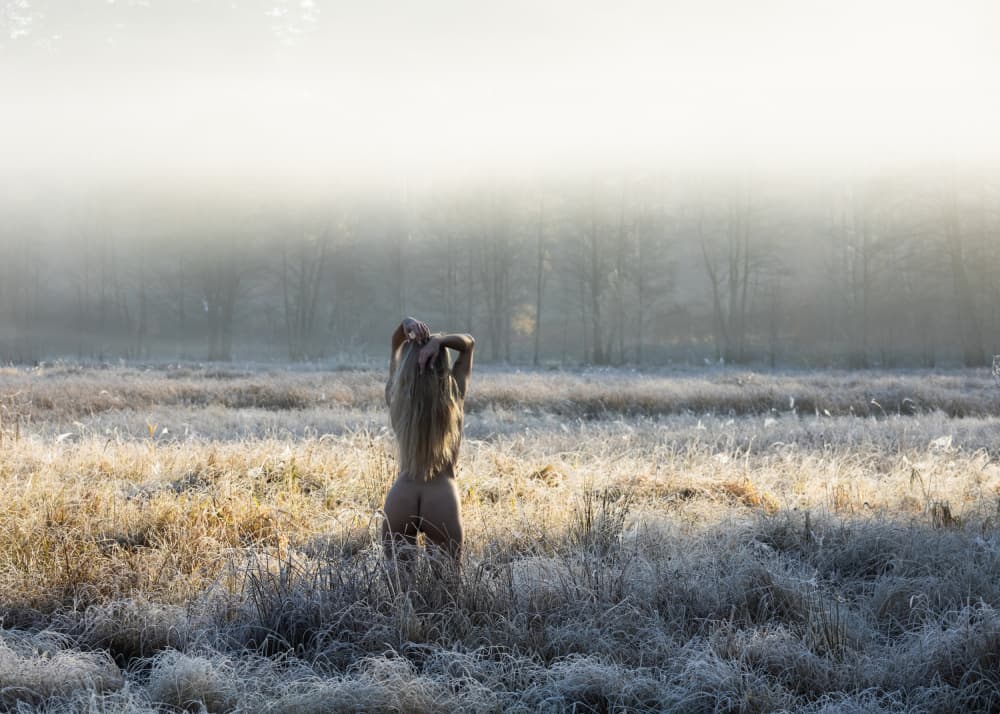 Nude Woman Misty Morning by Leszek Paradowski — canvas wall art