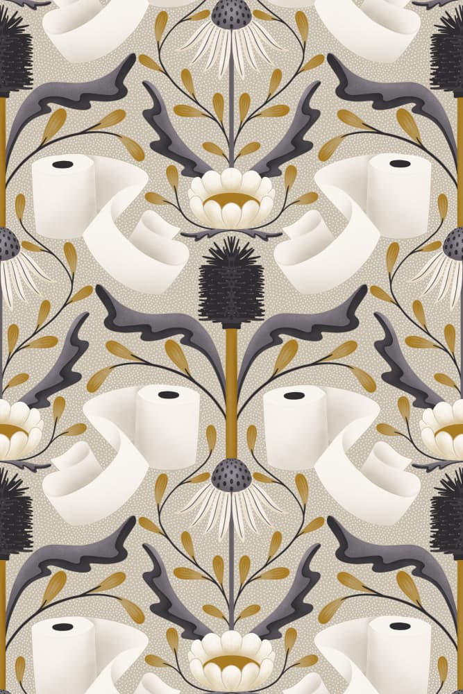Ornate Toilet Paper Thistle by Sanne Paul — canvas wall art