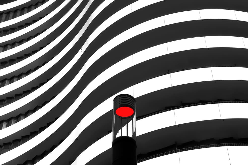 Striking Curves Red Light by Hans-Wolfgang Hawerkamp — canvas wall art