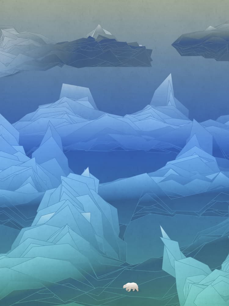 Polar Bear Ice World by Angelo Cerantola — canvas wall art