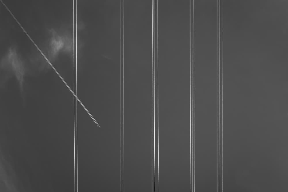 Contrail Through Sky Lines by Carlos_Grury_Santos — canvas wall art