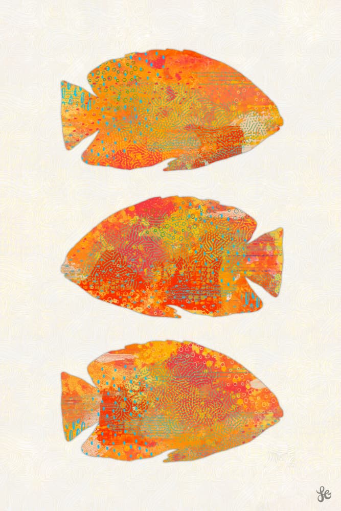 Vibrant Tropical Fish by Laura H Gibson — canvas wall art
