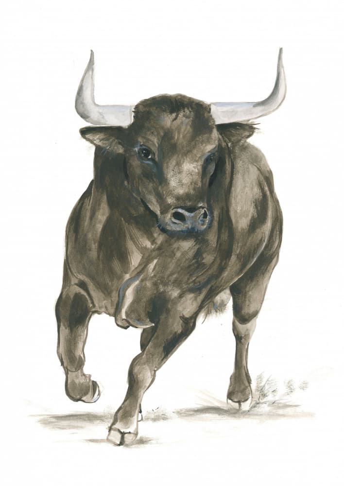 Charging Bull Power by Isabelle Brent — canvas wall art