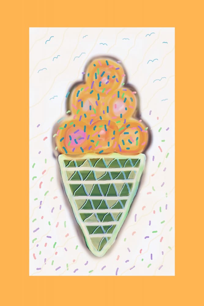 Colorful Ice Cream Cone by Christina Sillen — canvas wall art