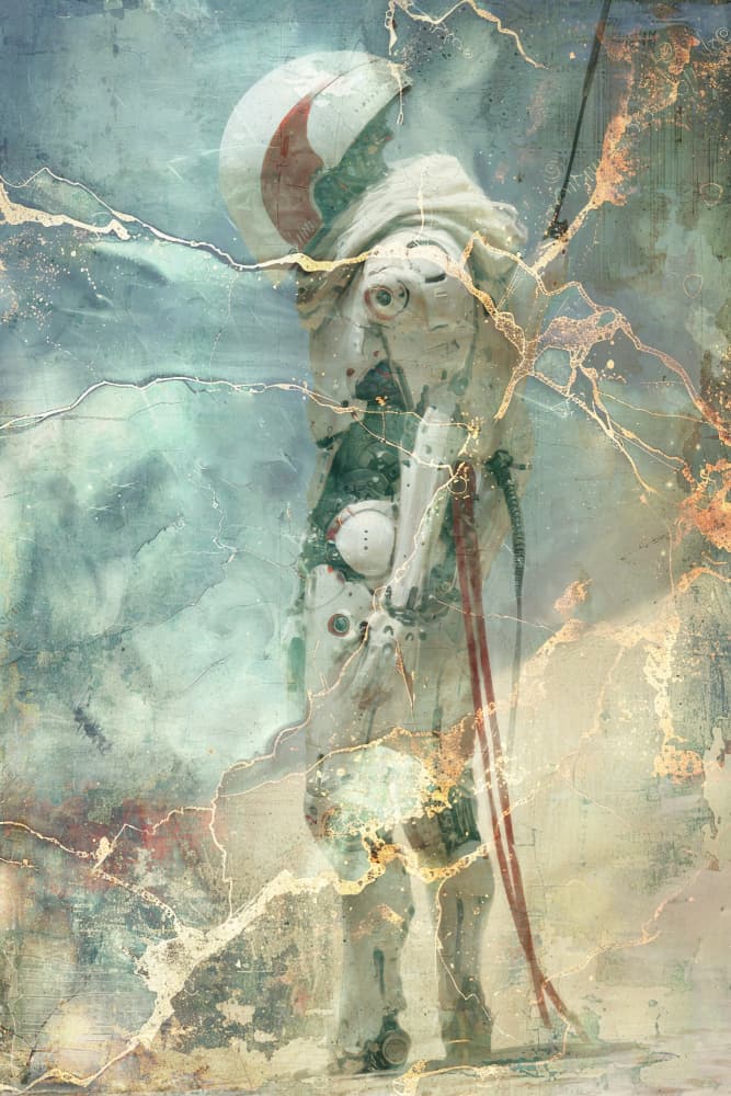 Kintsugi Astronaut by Rafal Kulik — canvas wall art