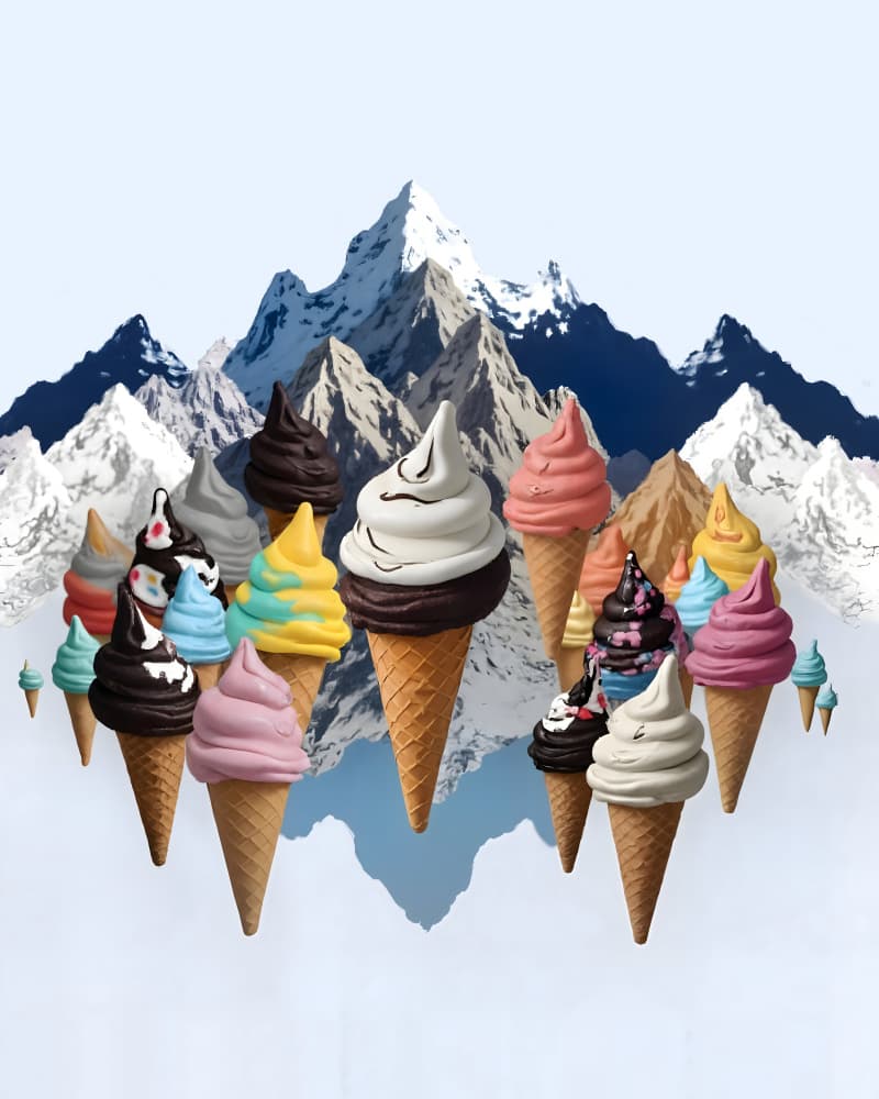 Ice Cream Mountain Peaks by Uma Gokhale — canvas wall art