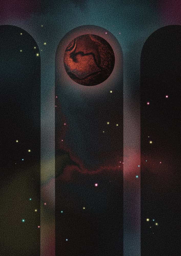 Red Planet Portal by Amy Louise Baker — canvas wall art