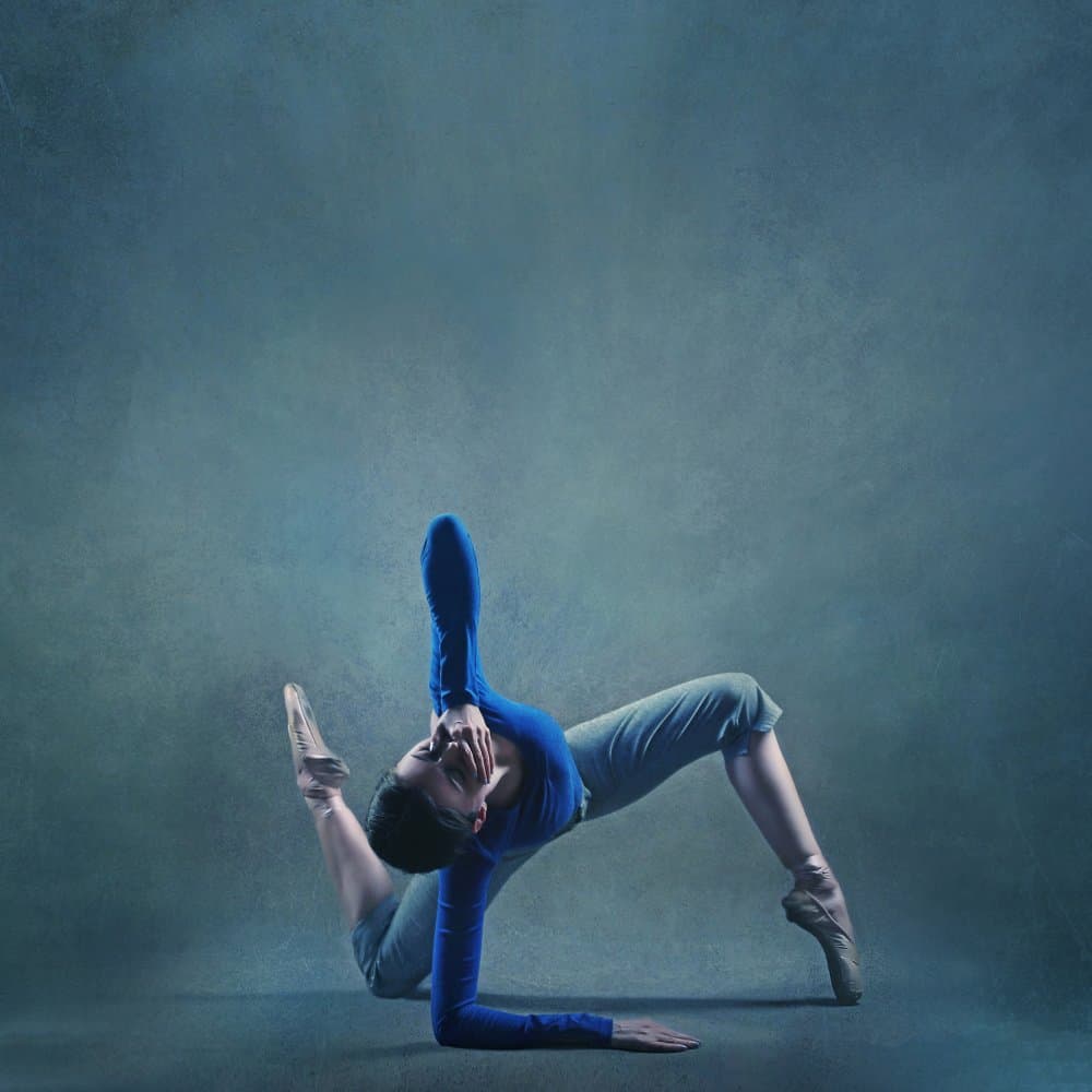 Graceful Dancer Pose by Moein Hasheminasab — canvas wall art