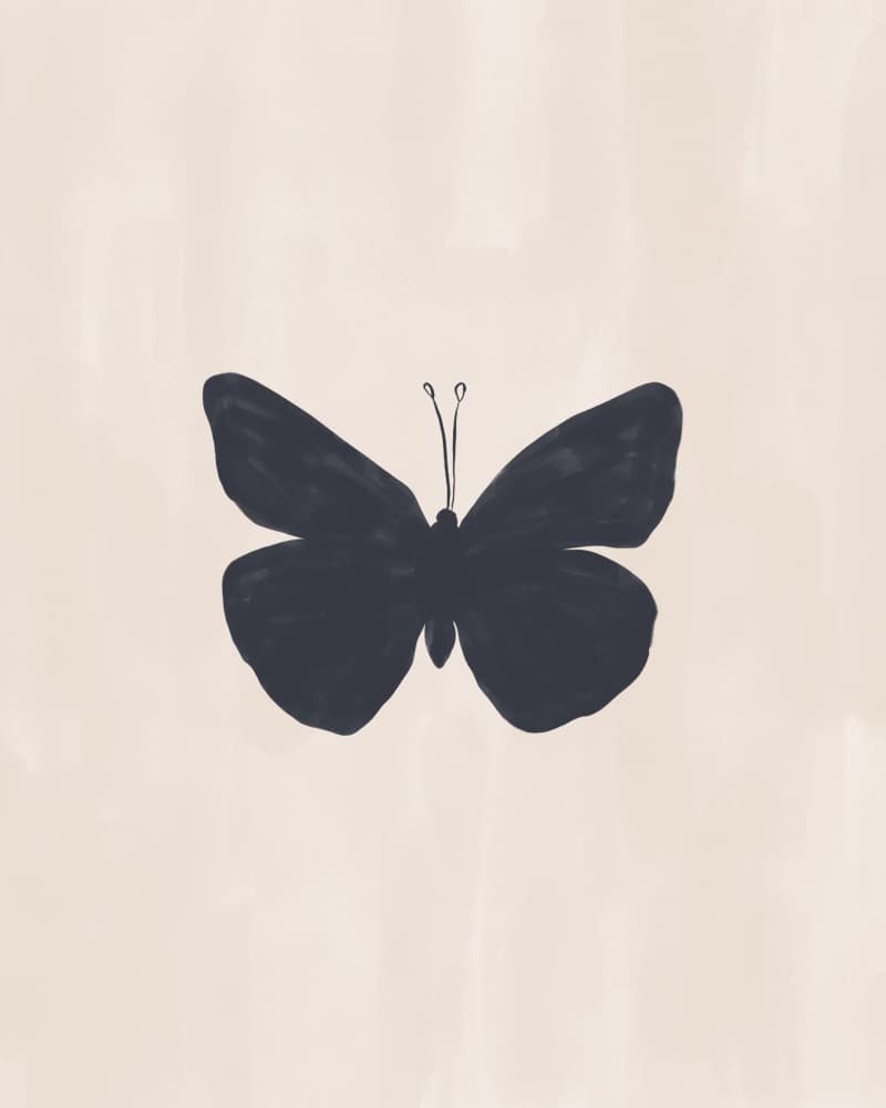 Dark Butterfly Silhouette by Ivy Green Illustrations — canvas wall art