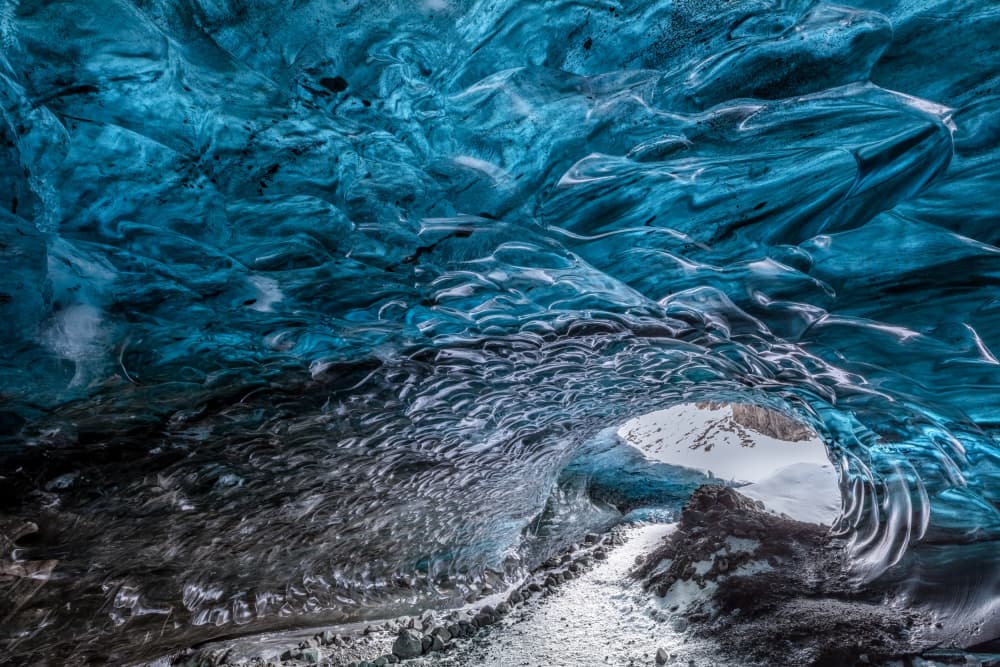 Deep Blue Ice Cave by Mark Strom — canvas wall art