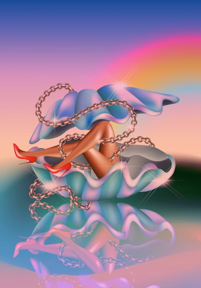 Surreal Shell Legs by Paulina Almira — canvas wall art