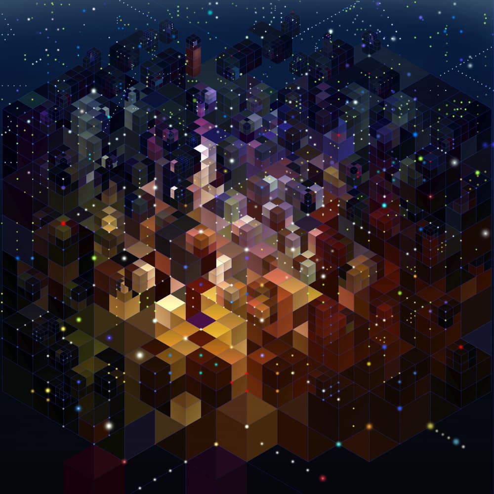 Cubic Cityscape Grid by Angelo Cerantola — canvas wall art