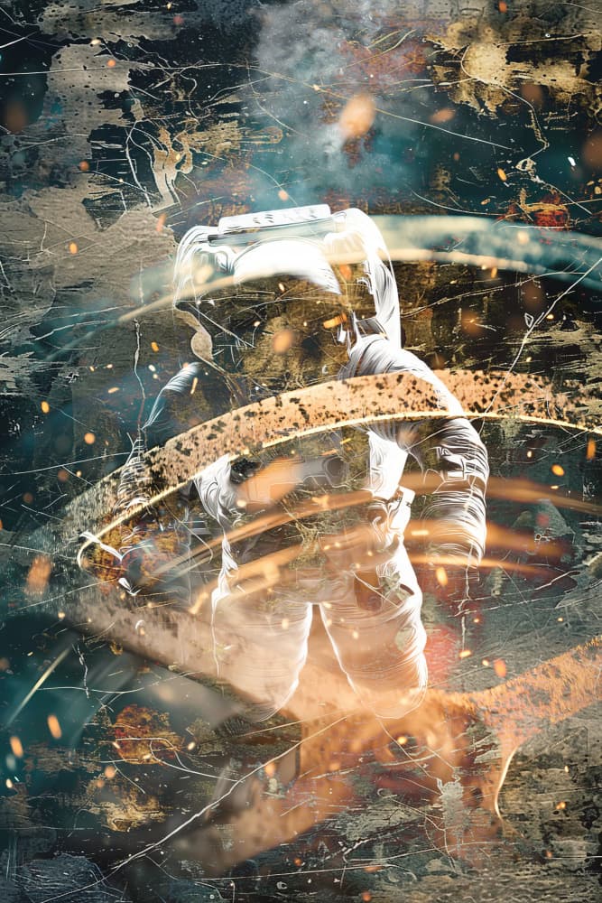 Astronaut Cosmic Journey by Rafal Kulik — canvas wall art