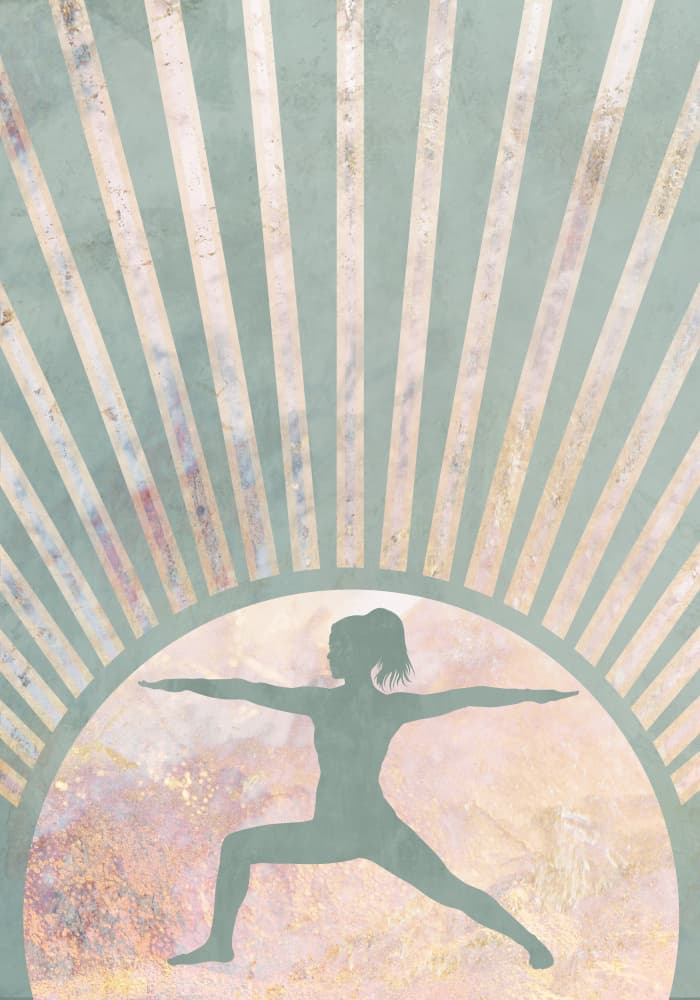 Mindful Warrior Pose by Sarah Manovski — canvas wall art