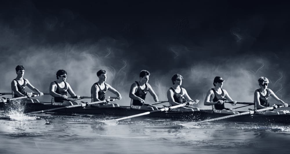 Synchronized Rowing Crew by Jane Lyons — canvas wall art
