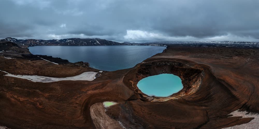 Turquoise Crater Landscape by John Fan — canvas wall art