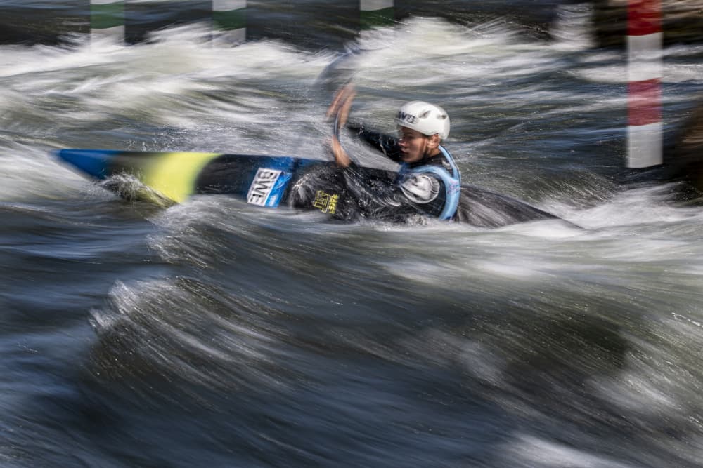 Whitewater Kayak Race by Dusan Ignac — canvas wall art