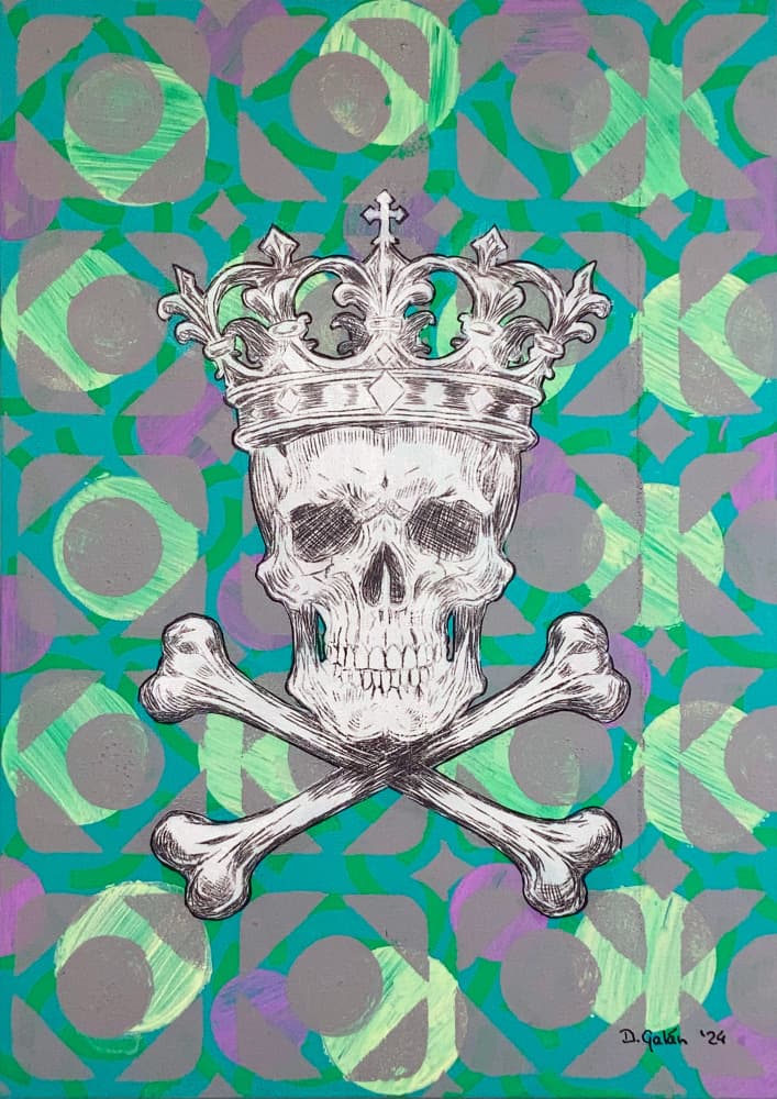 Royal Skull and Crossbones by David Galan — canvas wall art