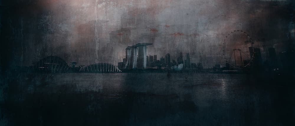 Gritty Singapore Cityscape by Carmine Chiriacò — canvas wall art