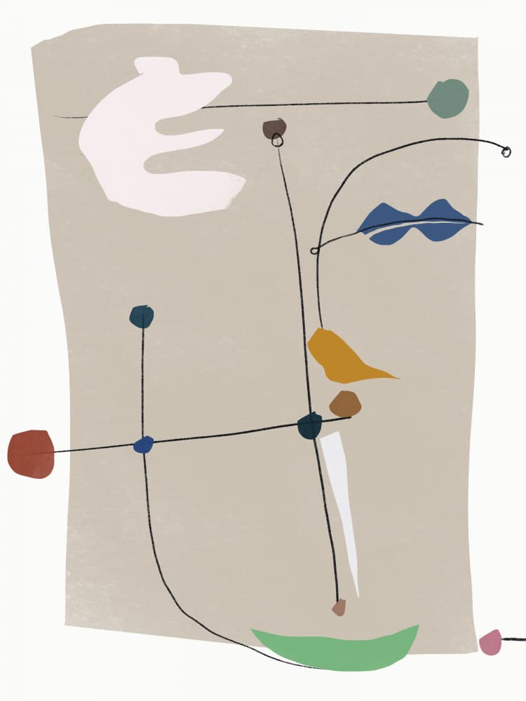 Abstract Face Shapes by Little Dean — canvas wall art