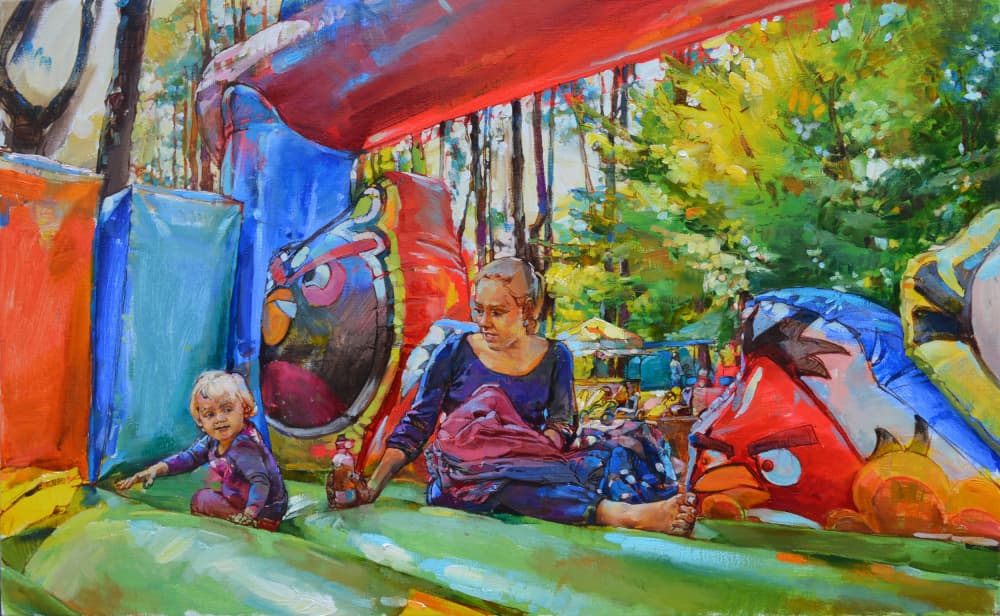 Playful Summer Bounce by Andrii Kutsachenko — canvas wall art