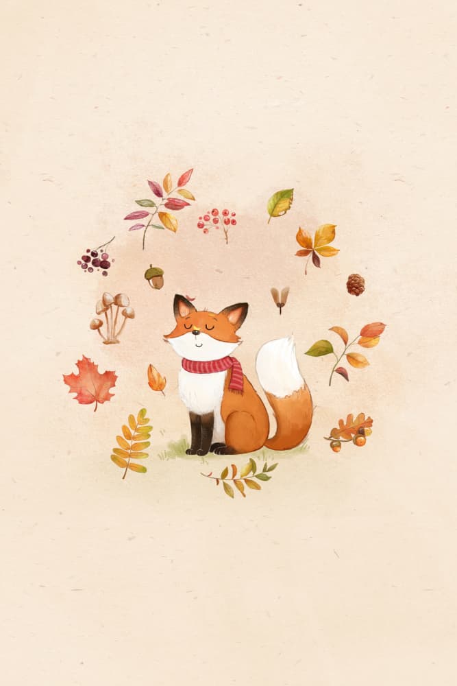 Cozy Autumn Fox by Xuan Thai — canvas wall art