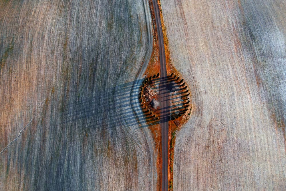 Circular Road Shadows by Jure Kravanja — canvas wall art